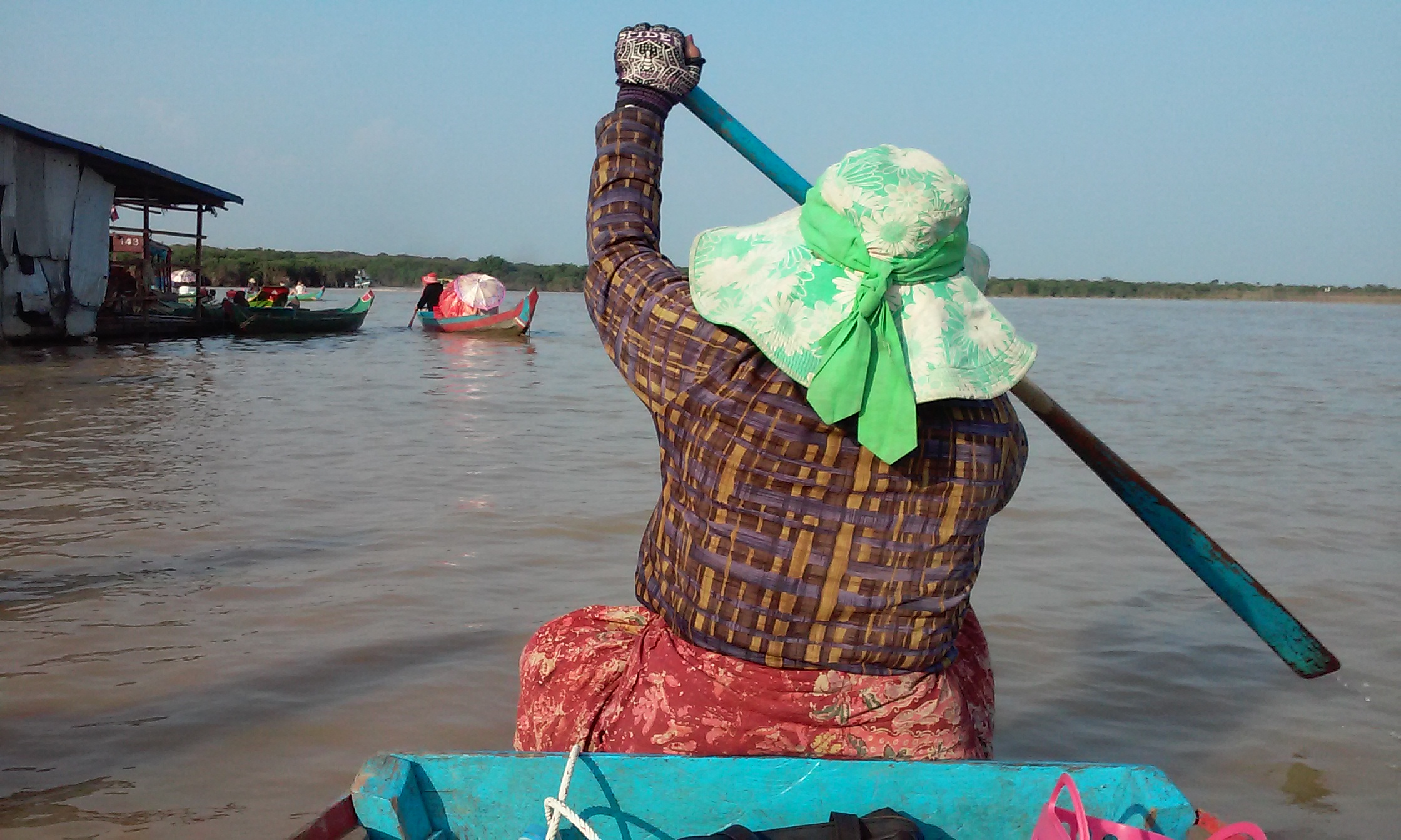 What the float. On a raft paddling in Cambodia.