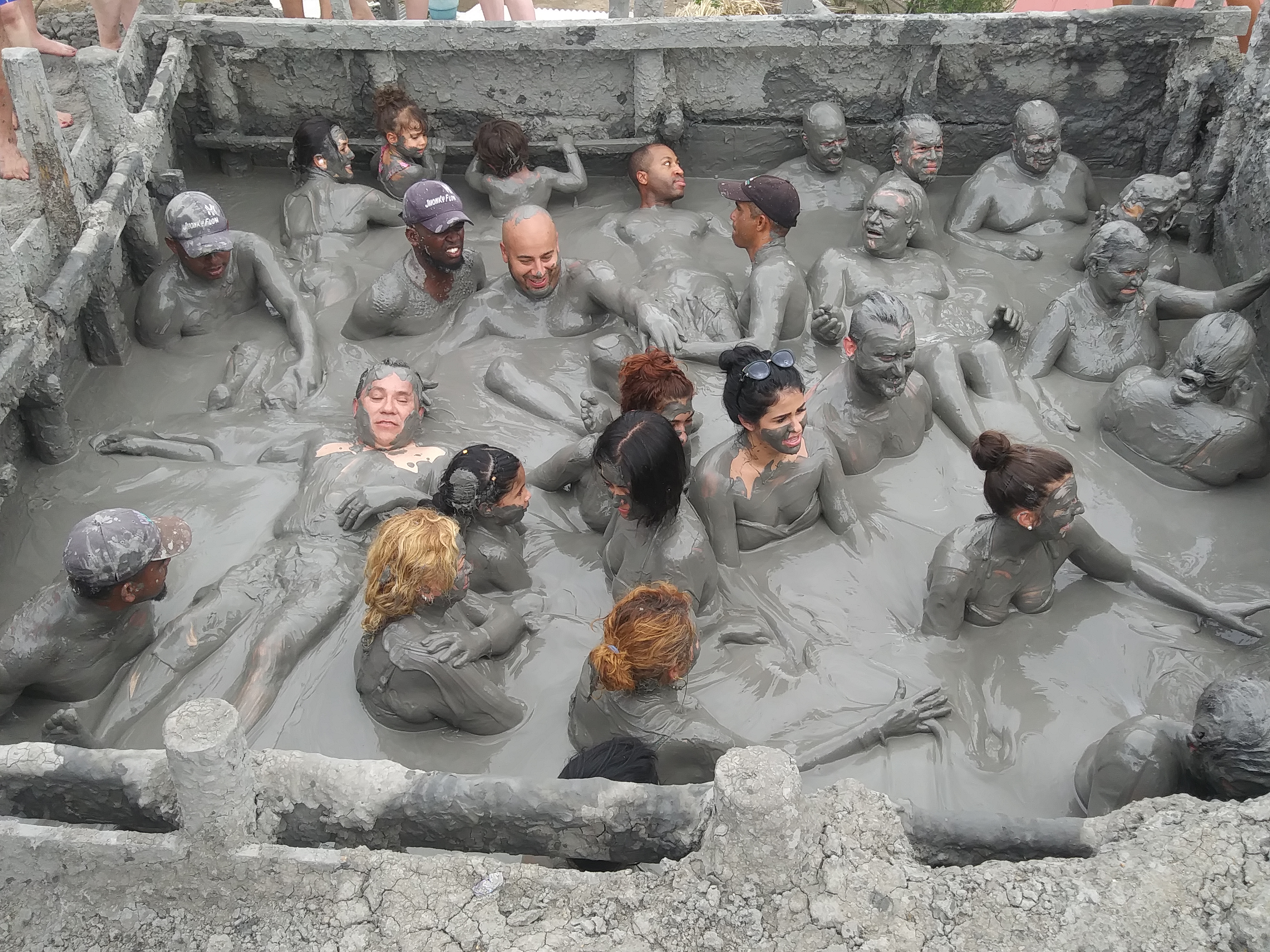 First Time in a Volcano to Party. Me with people in mud volcano in Colombia