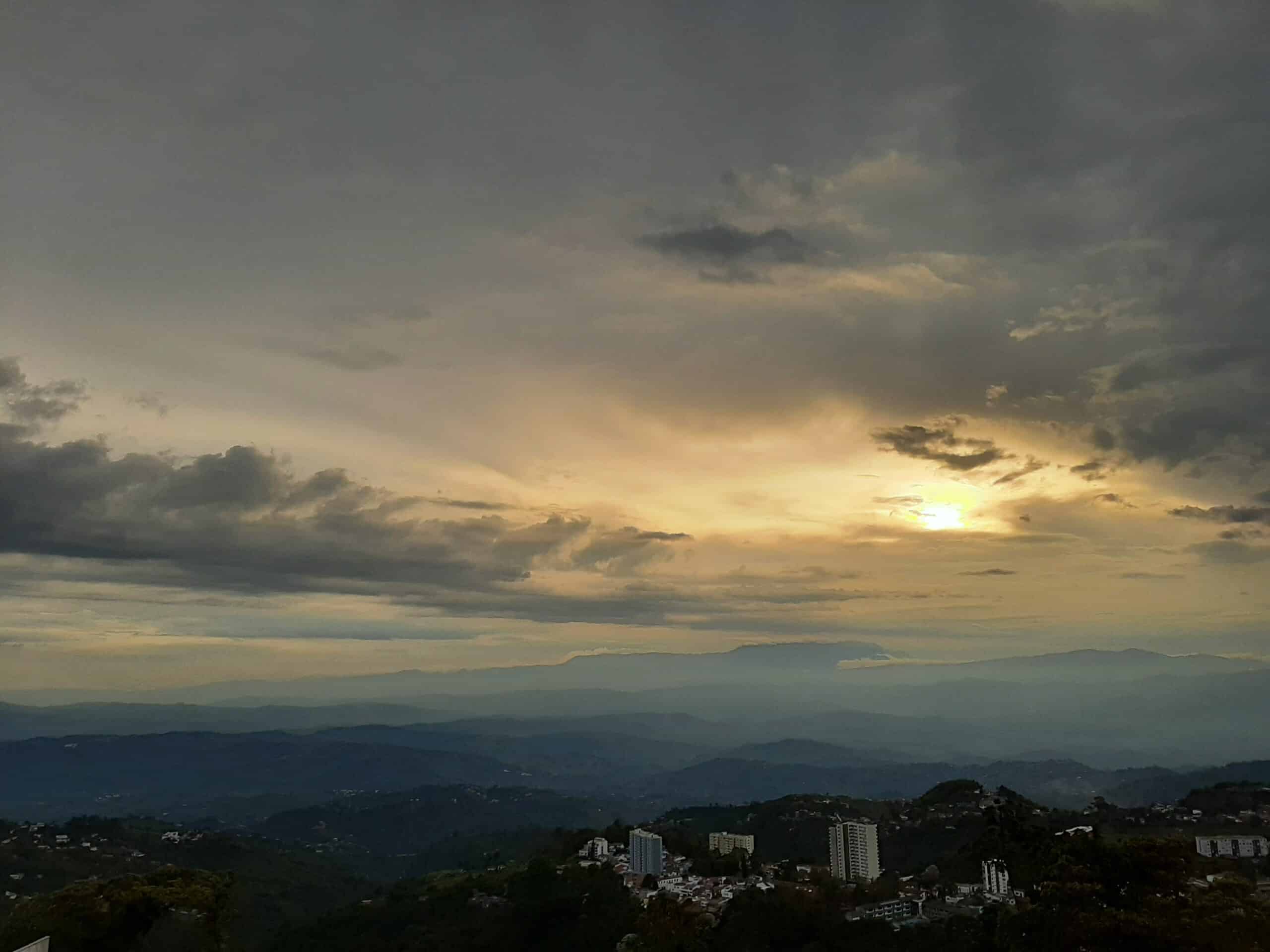 Manizales skyline in the evening.