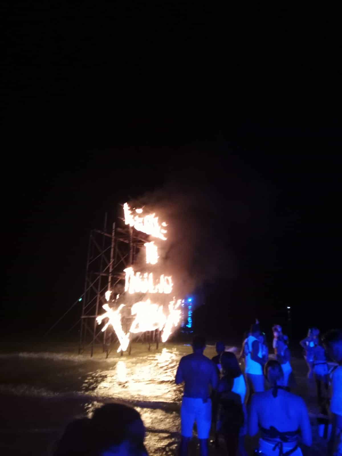 Sign of "Welcome to Thailand" at Full Moon Party in Koh Pha Ngan